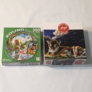 Bundle of Two Puzzles with Animals one Round